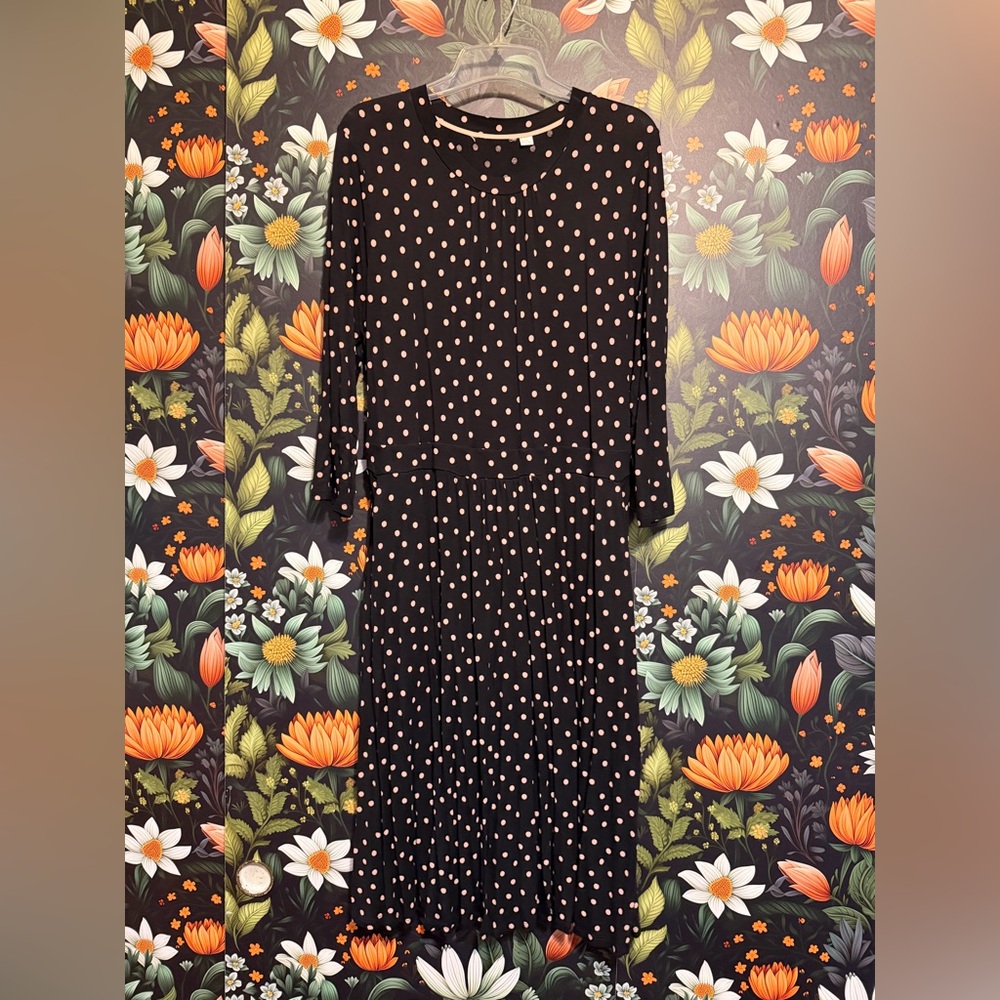Boden Black Polka Dot Dress